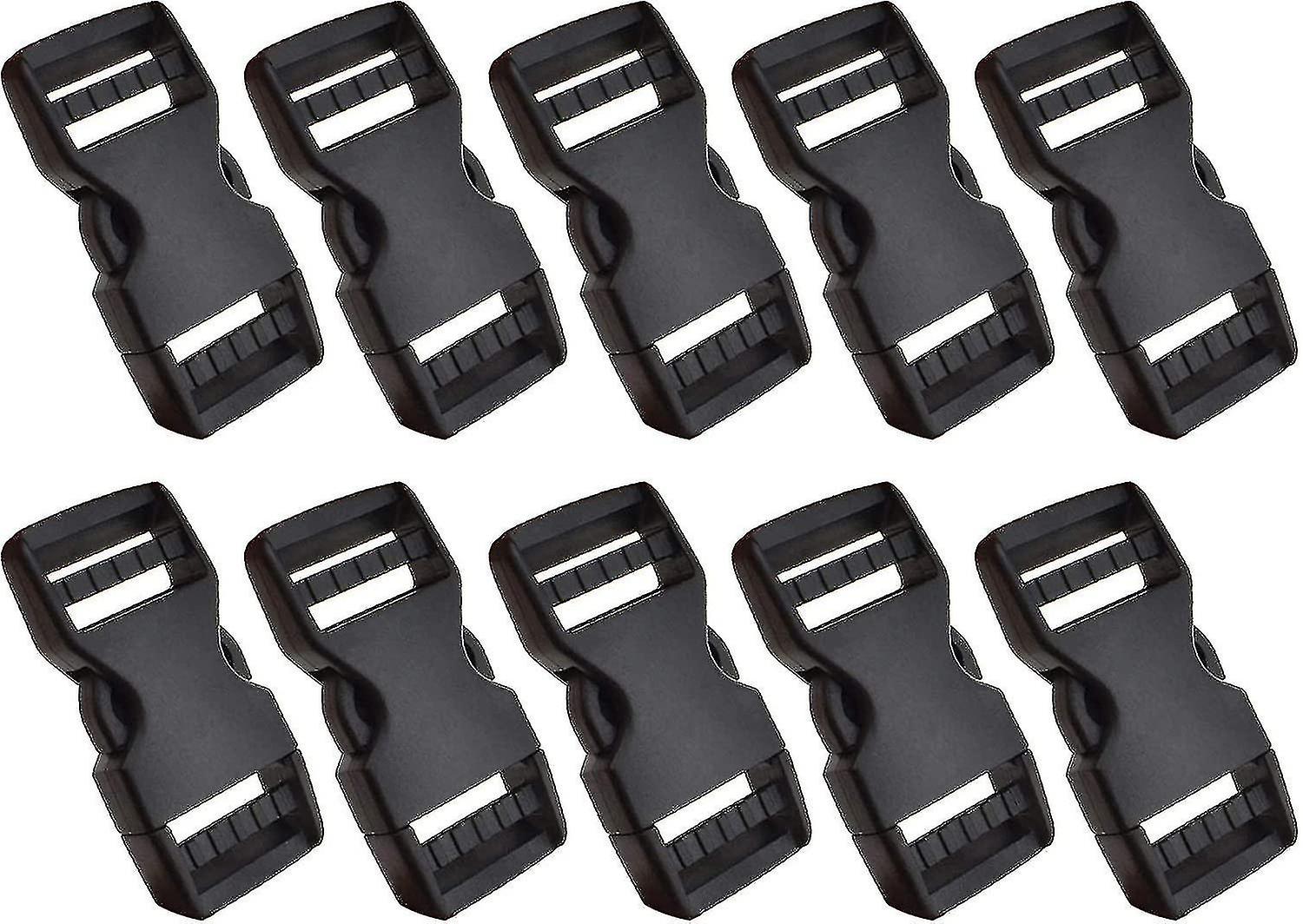 10pcs Adjustable Plastic Flat Side Quick Release Buckles Replacement No Sewing Clips For Backpacks Luggage