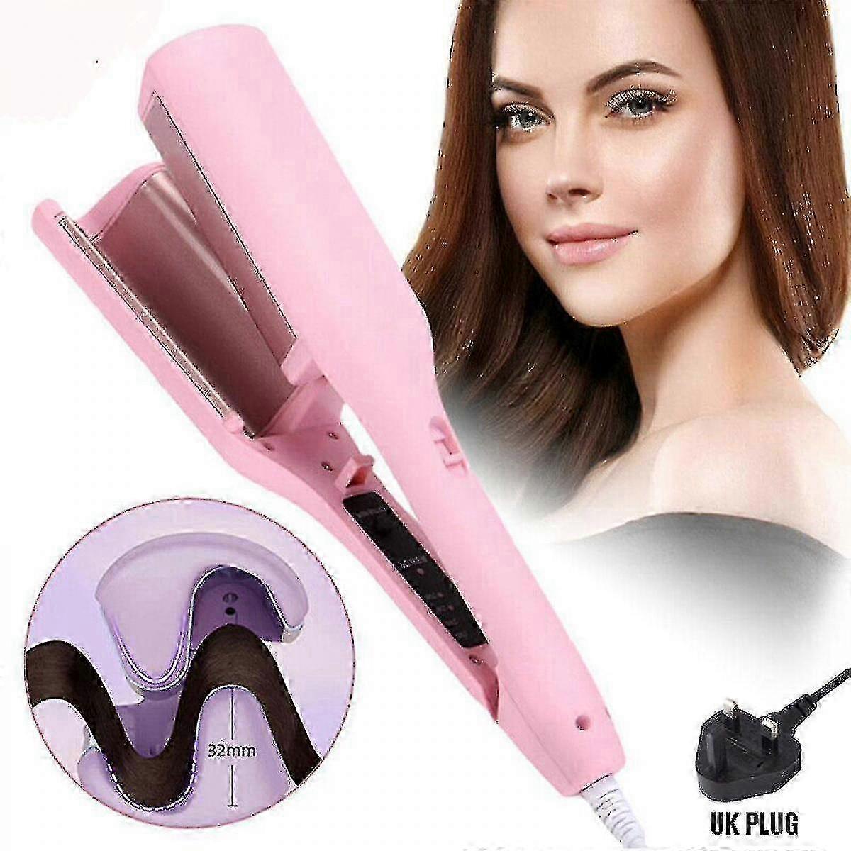 NOUVEAU fer à friser French Egg Roll, ondulation de l’eau en forme de V bouclage Iro cheveux rose