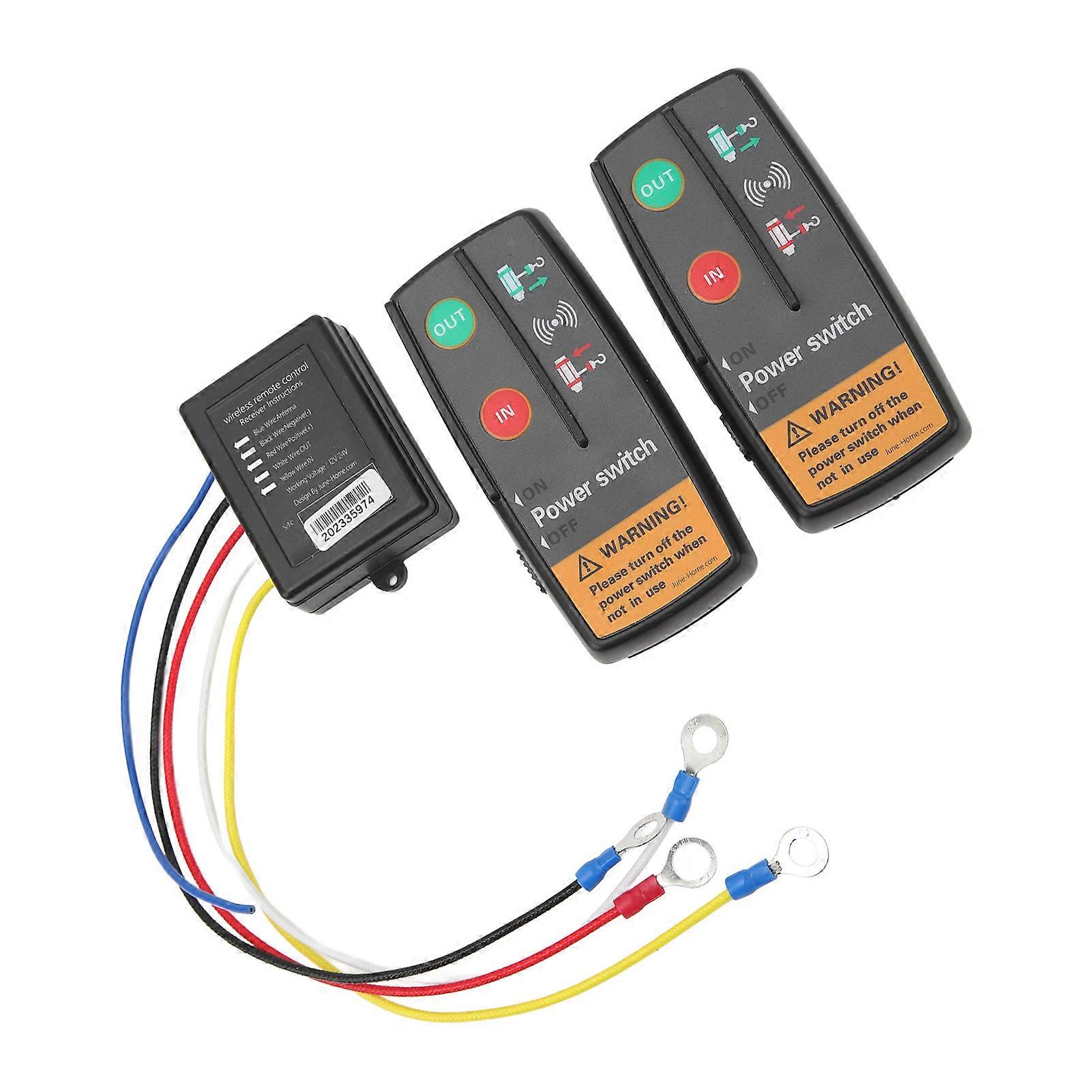 Wireless Winch Remote Control Kit 12V 24V Fast Response 50 Feet Accurate Control with Receiver For Truck Atv Suv