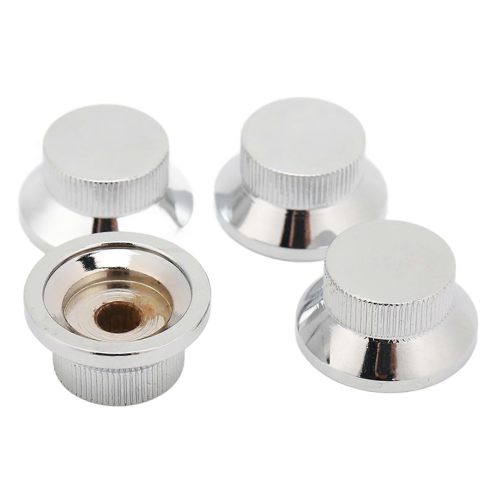 4Pcs Silver Metal Top Hat Knobs for Guitar Volume Tone Control