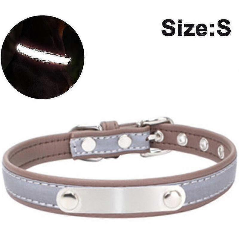 Dog Collar With Engraved Name Tag, Customizable, Soft Leather, Dog Collar With Individual Id Tag, For Small, Medium And Large Dogs