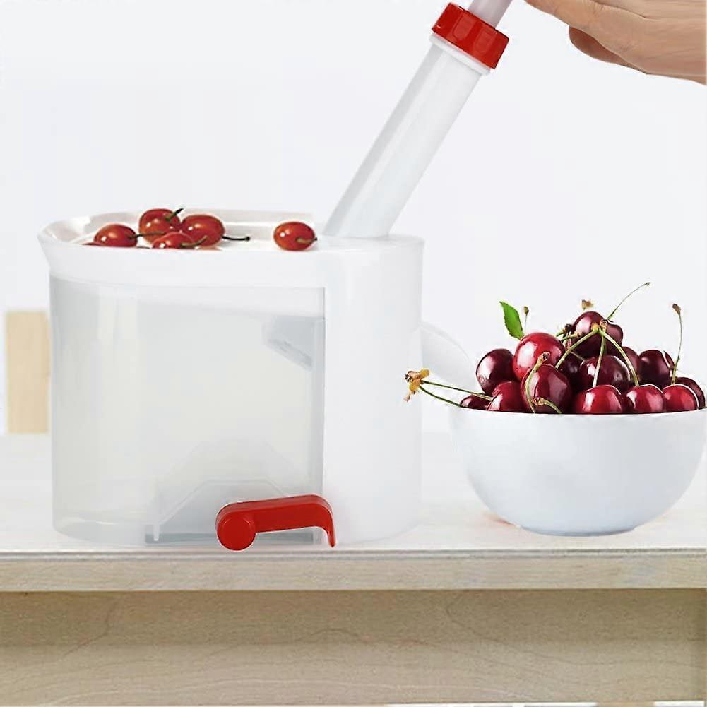 Cherry Pitter, Plastic Cherry Pit Seeds Removing Tool with Container Cherry Pitter Machine Cherry Stone
