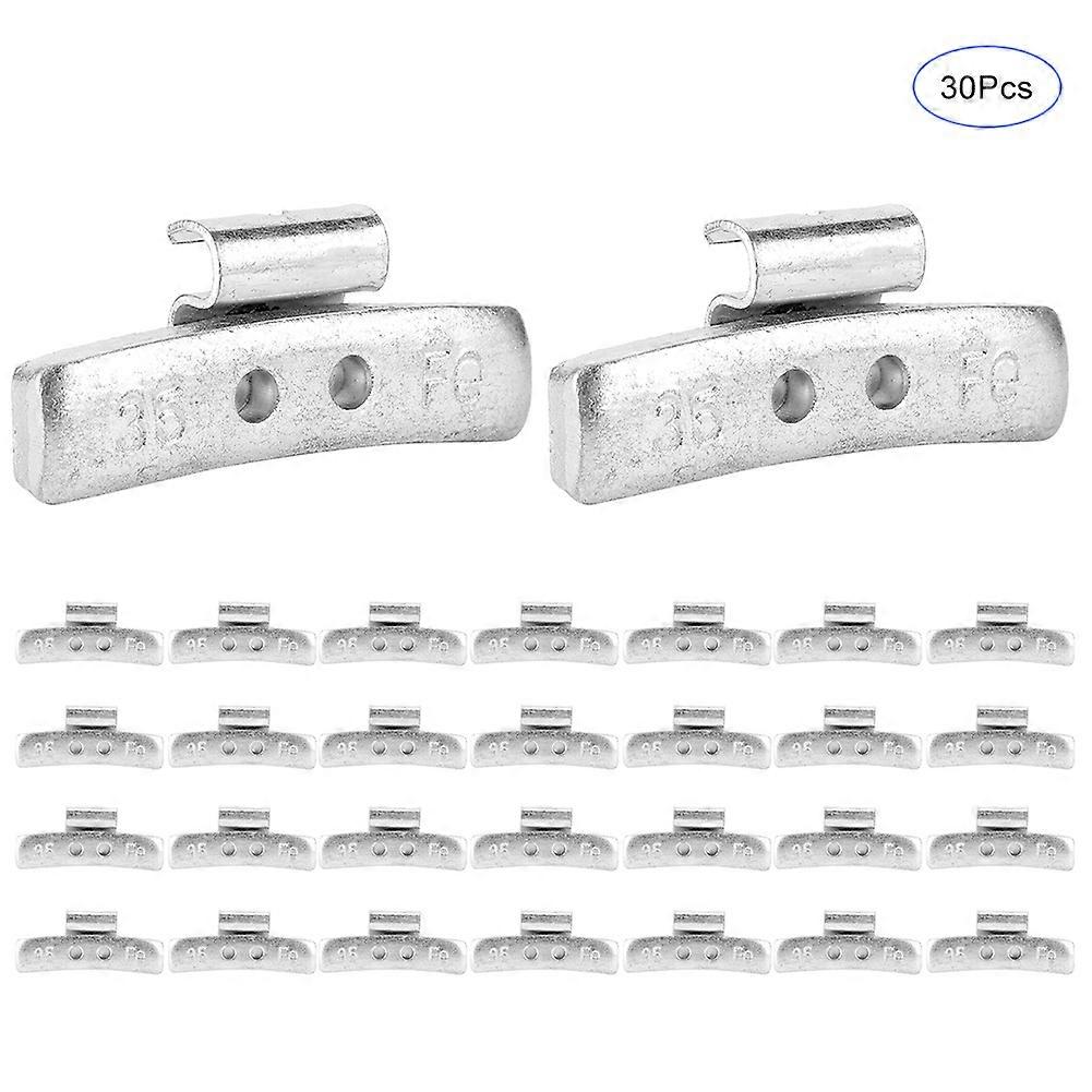 30pcs 35g/1.23oz P Style Wheel Weight Aluminium Alloy Clip on Balancing for Steel Wheels E2U111