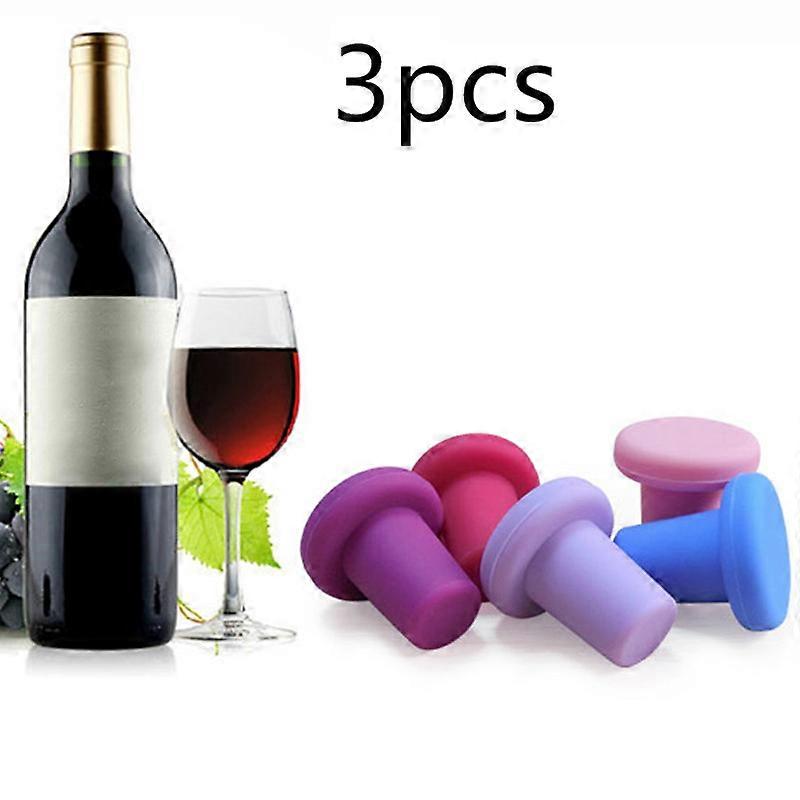 3pcs Premium Silicone Bottle Stoppers - Safe, Healthy, and Airtight Wine Bottle Caps for Freshness - Eid Al-Adha Mubarak Gift Idea