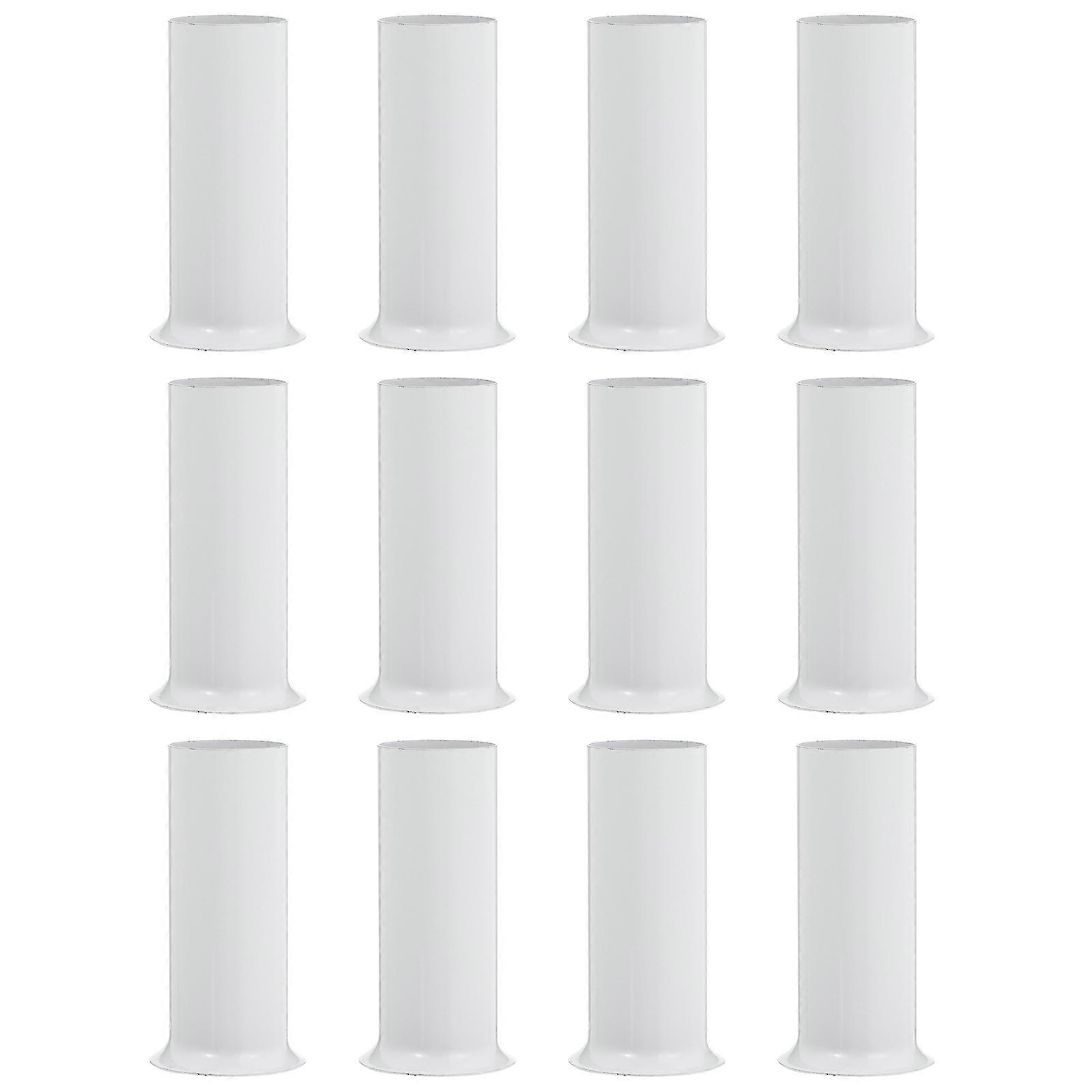 12 Stück Kandelabersockel Glühbirnen Kronleuchter Lampenfassung Rohr Kronleuchter Kerzenrohre Kronleuchter Basisabdeckung Weiß 3X3X8CM