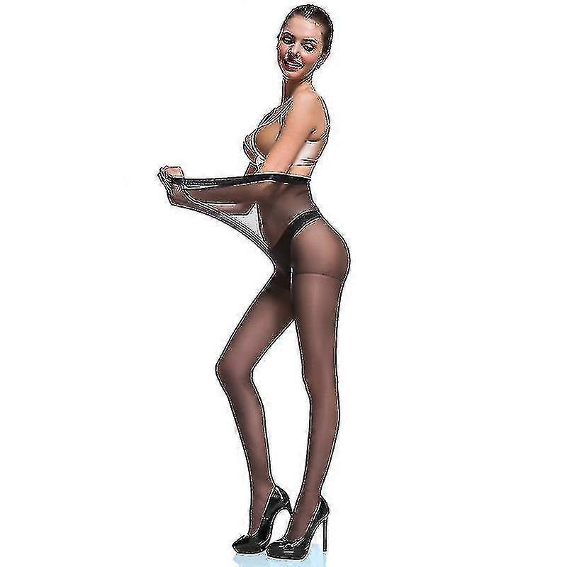 Collant taglie forti super resistenti, collant trasparenti con controllo a vita alta, calze alte sulla coscia in nylon per le donne - Sjue