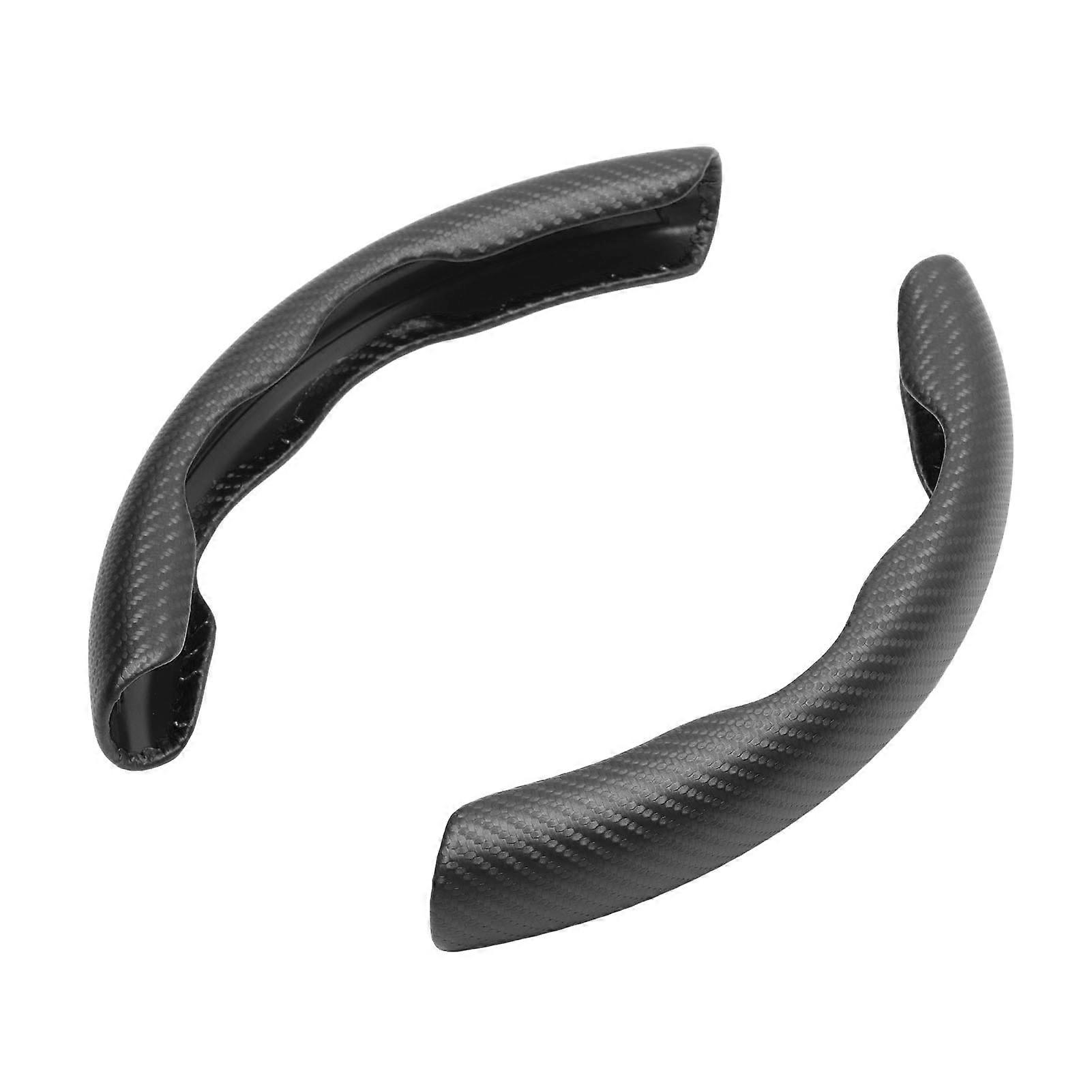 Bil rattet grep karbonfiber mønster anti skli segmentert rattbeskyttelse deksel for Comaro Tahoe Silverado svart