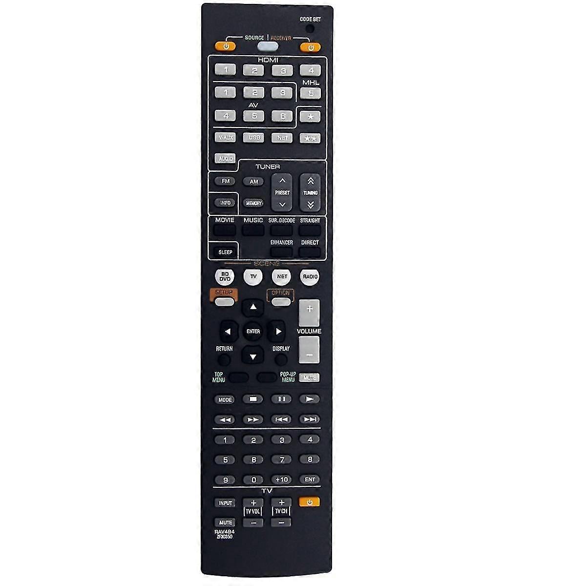 RAV494 ZF30350 Replacement Remote Control compatible with AV Receiver RX-V475 RX-V475BL -4066 RXV475 HTR4066 RXV475BL-B16