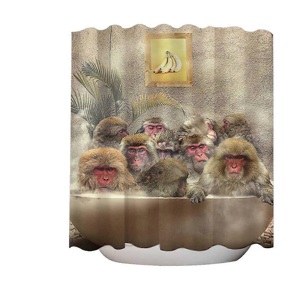 Cool and Funny Art Monkeys Bath Shower Curtain