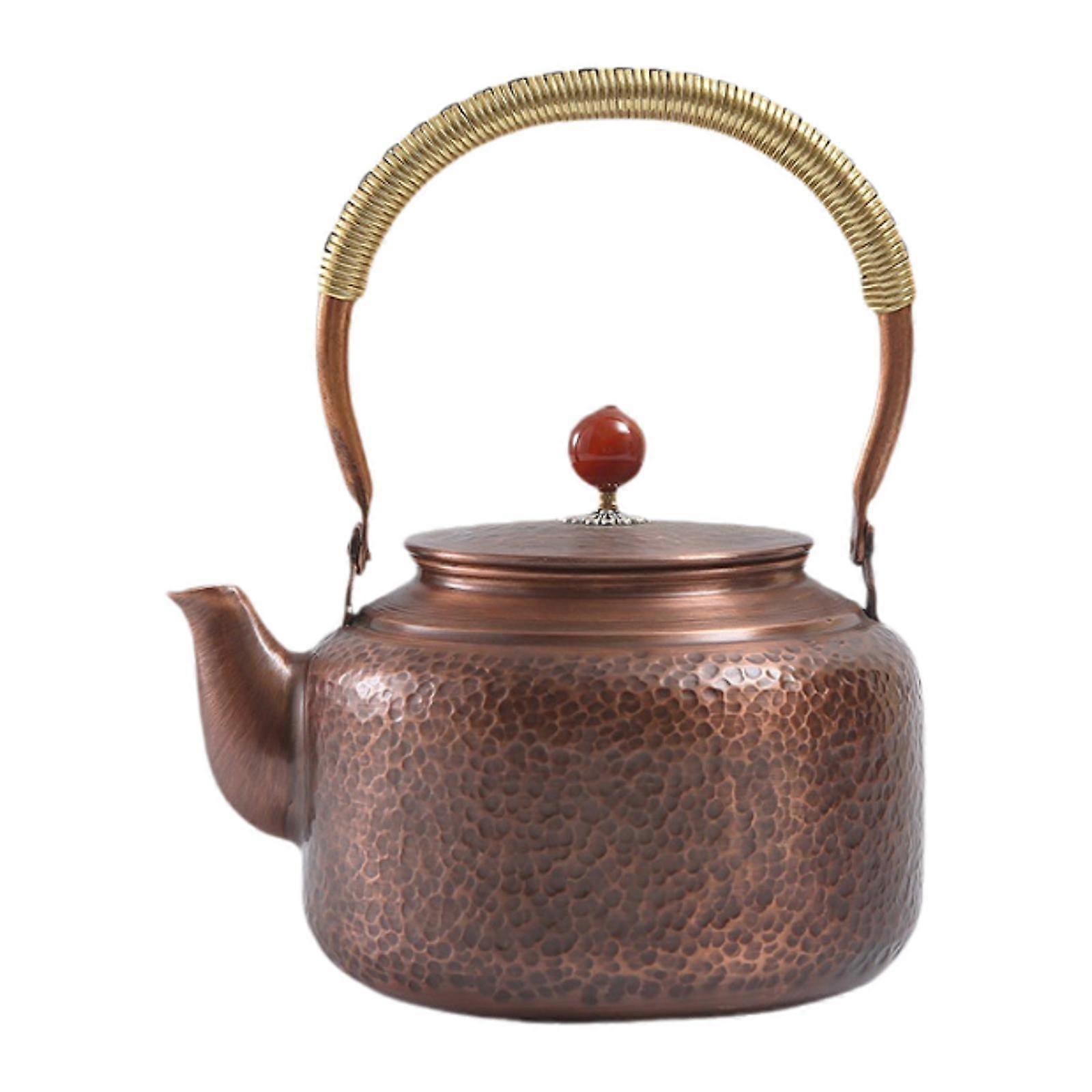 Katı Bakır Çaydanlık Çay Makinesi Teaware Set Üstü Çaydanlık Piknik Otel Ev için 1.4L