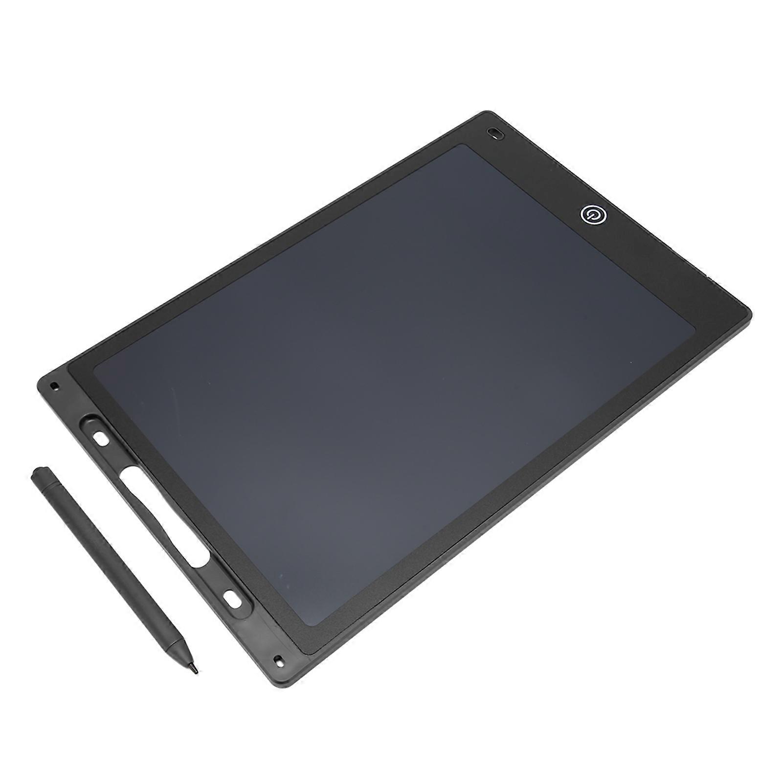 LCD-Schreibtablett für Kinder löschbares 12-Zoll-Farbbildschirm-druckempfindliches Doodle-Pad-Zeichenbrett mit Stifthalter Schwarz
