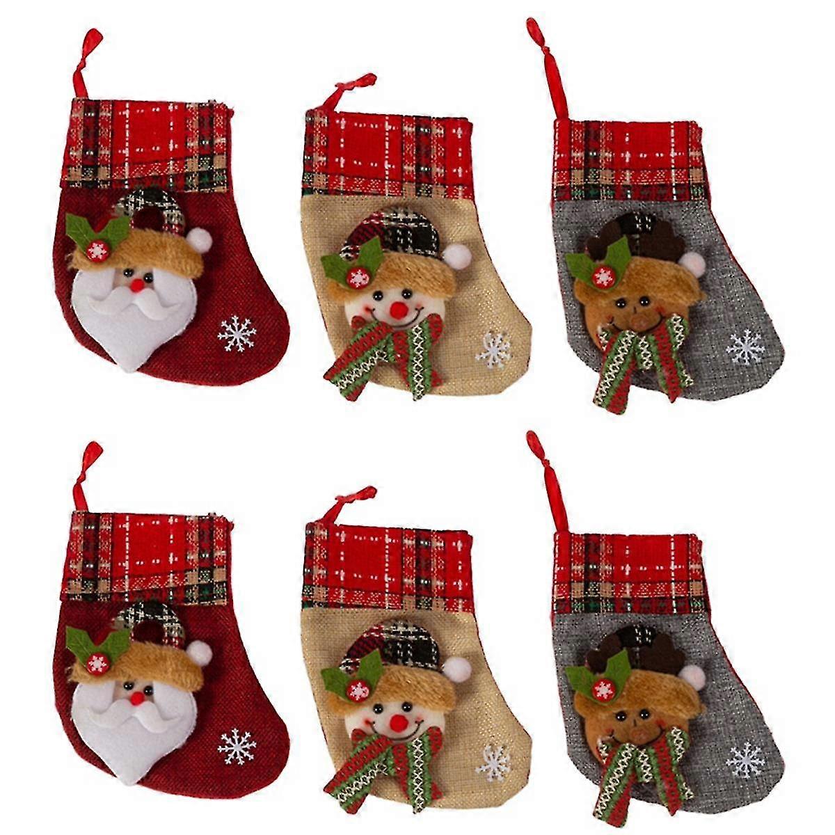 mini julestrømper juletre anheng xmas strømper juletre hengende candy poser gaver poser