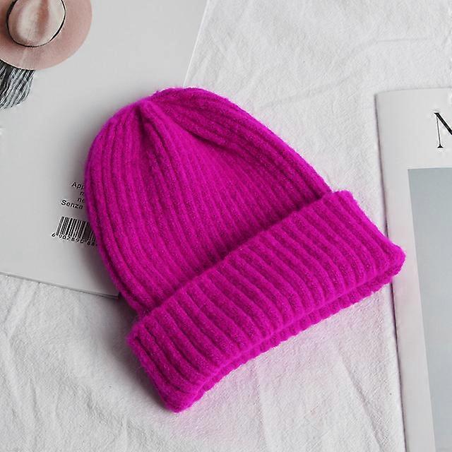 Women Knitted Hats Beanie Soft Wool Winter Warm Cap for Girls Fashion Solid Color Skullies Beanies Ladies Casual Bonnets Cap