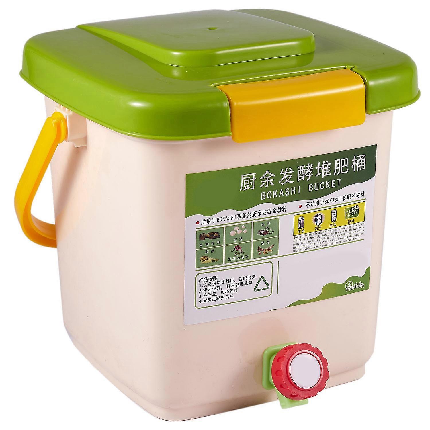 12L Compost Bin Recycle Composter Aerated Compost Bin PP Trash Can Bucket Kitchen Garden Food Waste