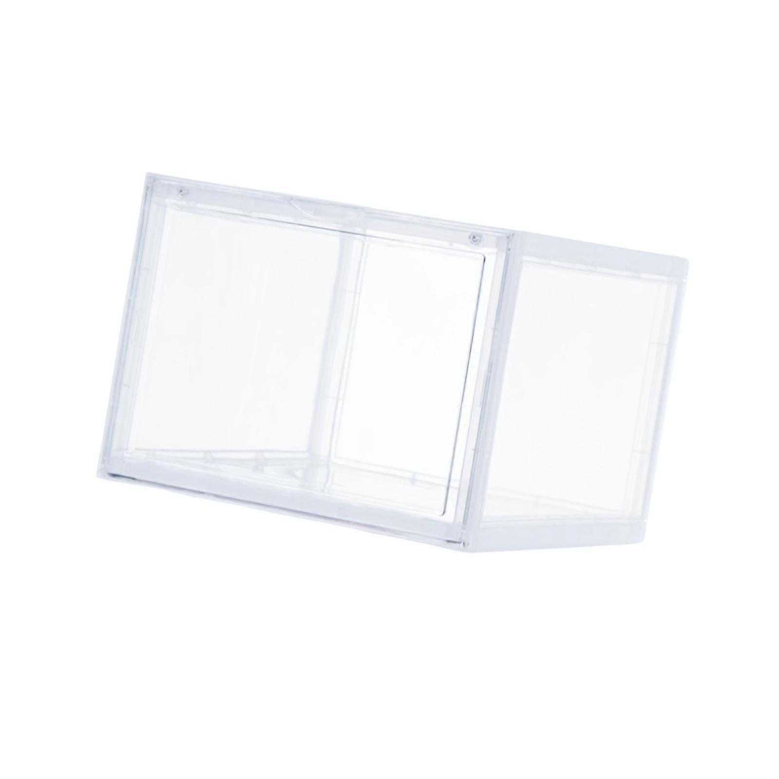 Stackable Shoe Boxes Bin Holder Entryway Closet Clear Shoe Storage Organizer black front open