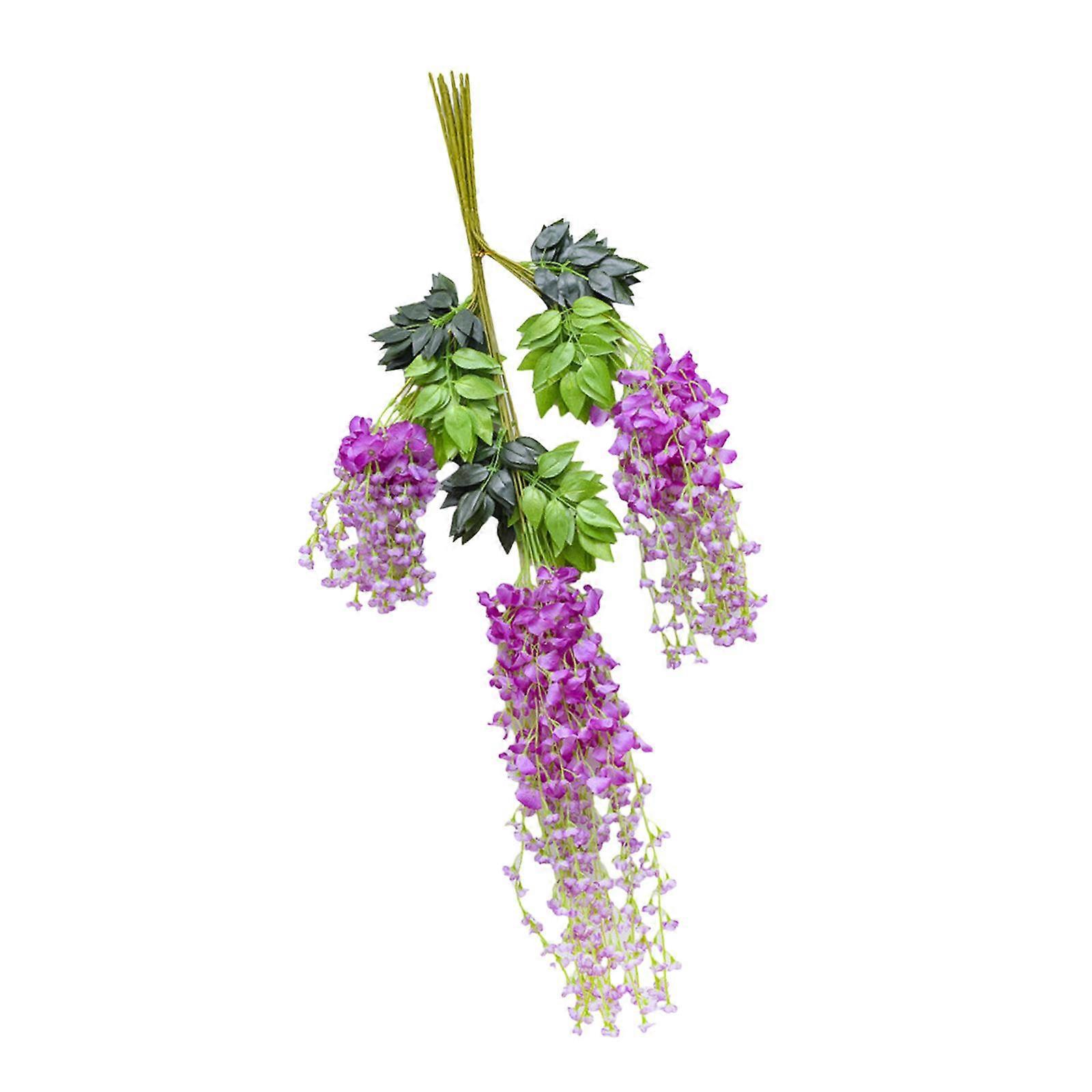 12x Artificial Wisteria Vines Rattan Green Leaves for Hallway Backdrop Party Purple Red