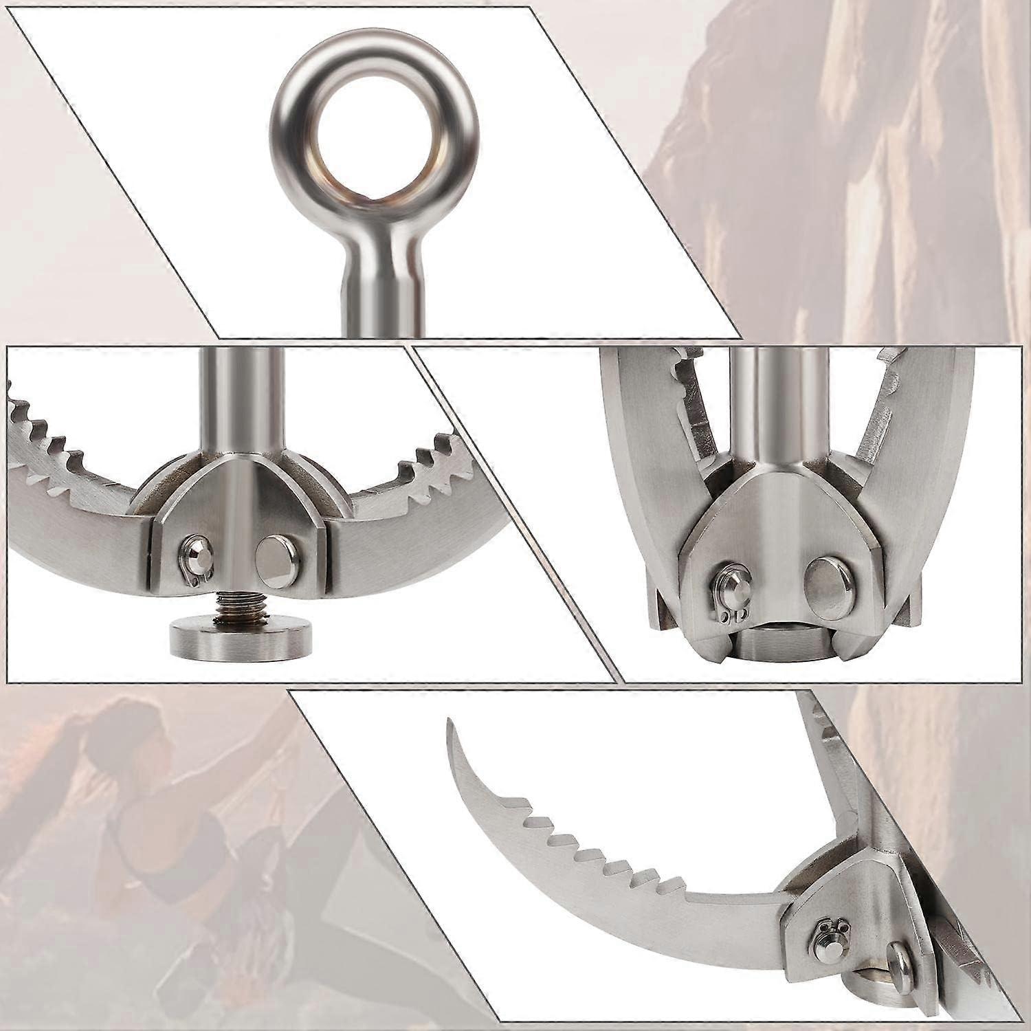Grappin Pliant 3 Griffes En Acier Inoxydable - Outil Survie Escalade Aventure | Portable, Charge 350 Kg
