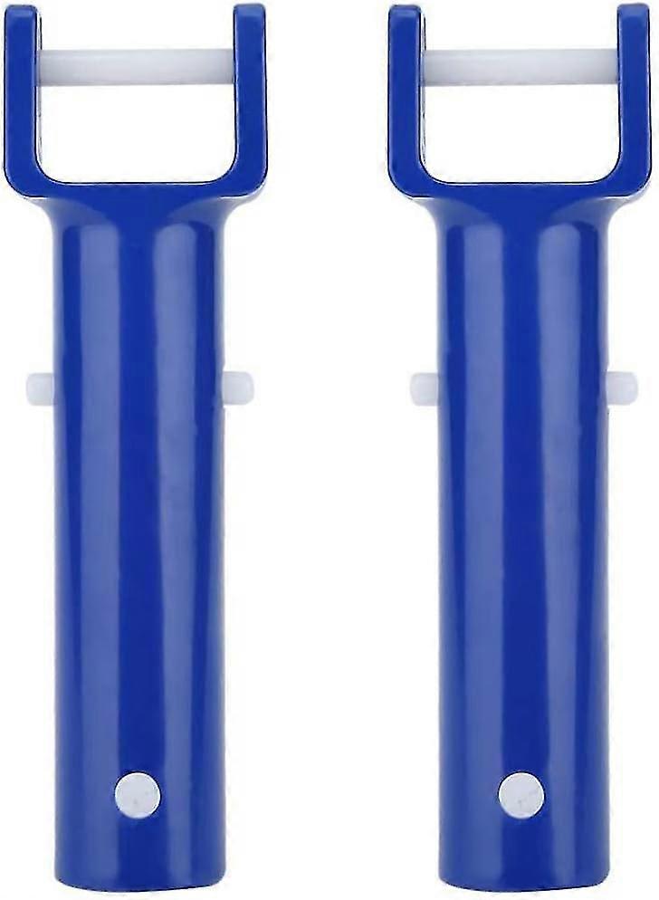 2PCS Blue Plastic Pool V Head Handle Brush Head Handle V Clip Replacement Accessory