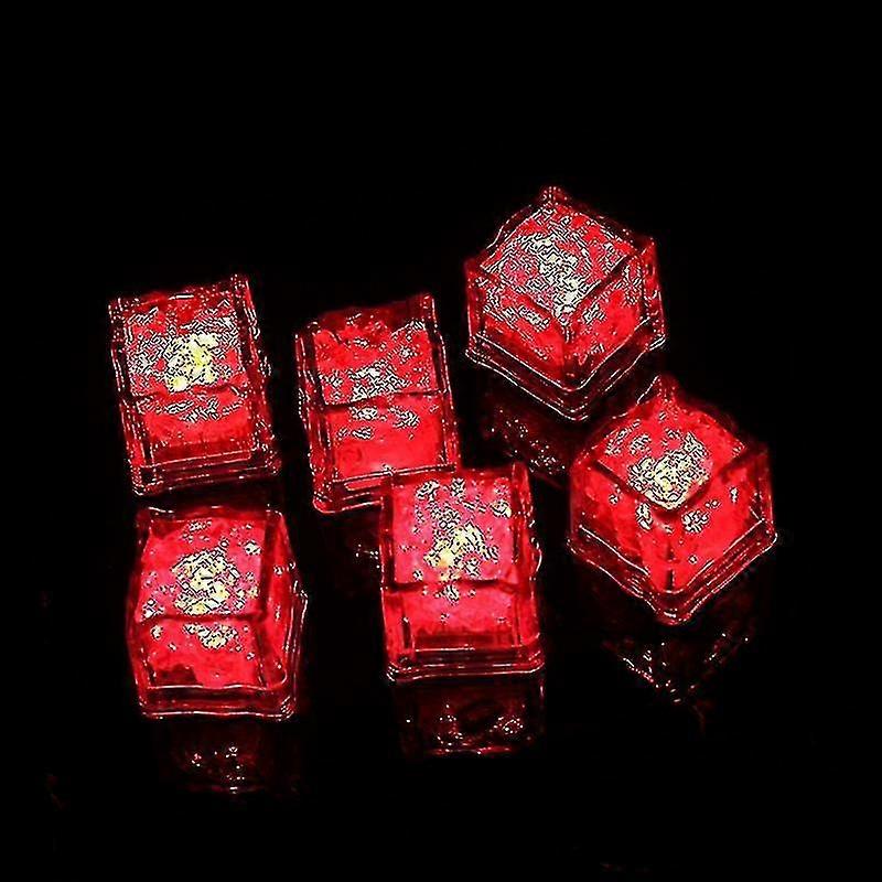Light Up Ice Cubes, 12 Pack Multi Color Led Ice Cubes, Reusable Glowing Flashing Ice Cube For Club B