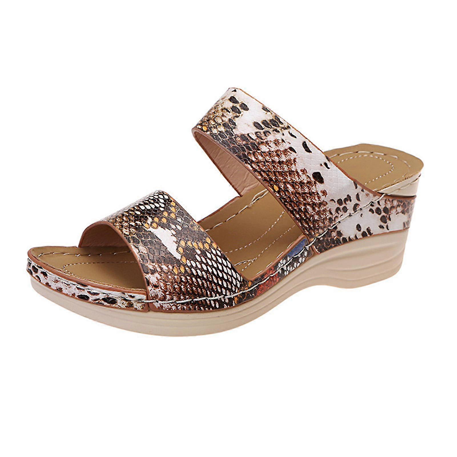 Women's Summer Slope Platform Slipper Sandals Vintage Open Toes Slide Shoes