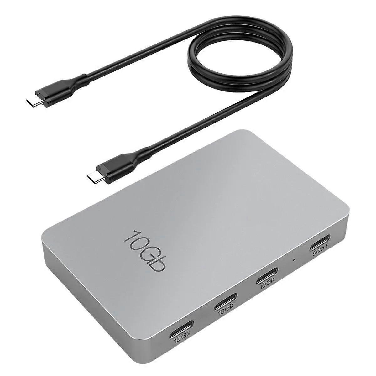 7 in 1 Type C Gen2 USB Splitter 3 High Speed Multiport Type C Hub Compatible for Windows Mac OS Chrome OS Android