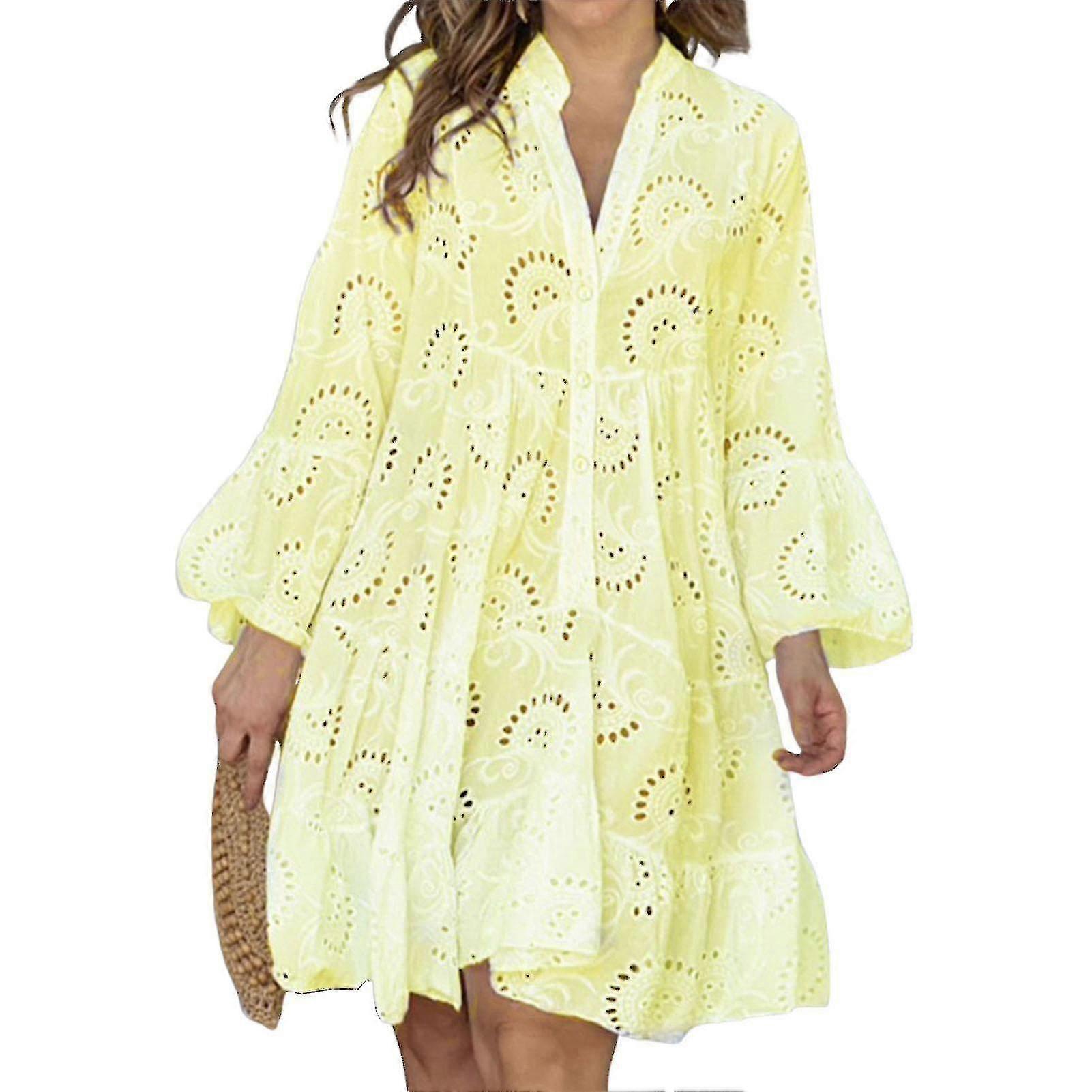 النساء الشاطئ مثير فساتين صغيرة الخامس الرقبة جوفاء من ملابس الشارع لعارضة المدرسة اليومية العمل ملابس جيدة