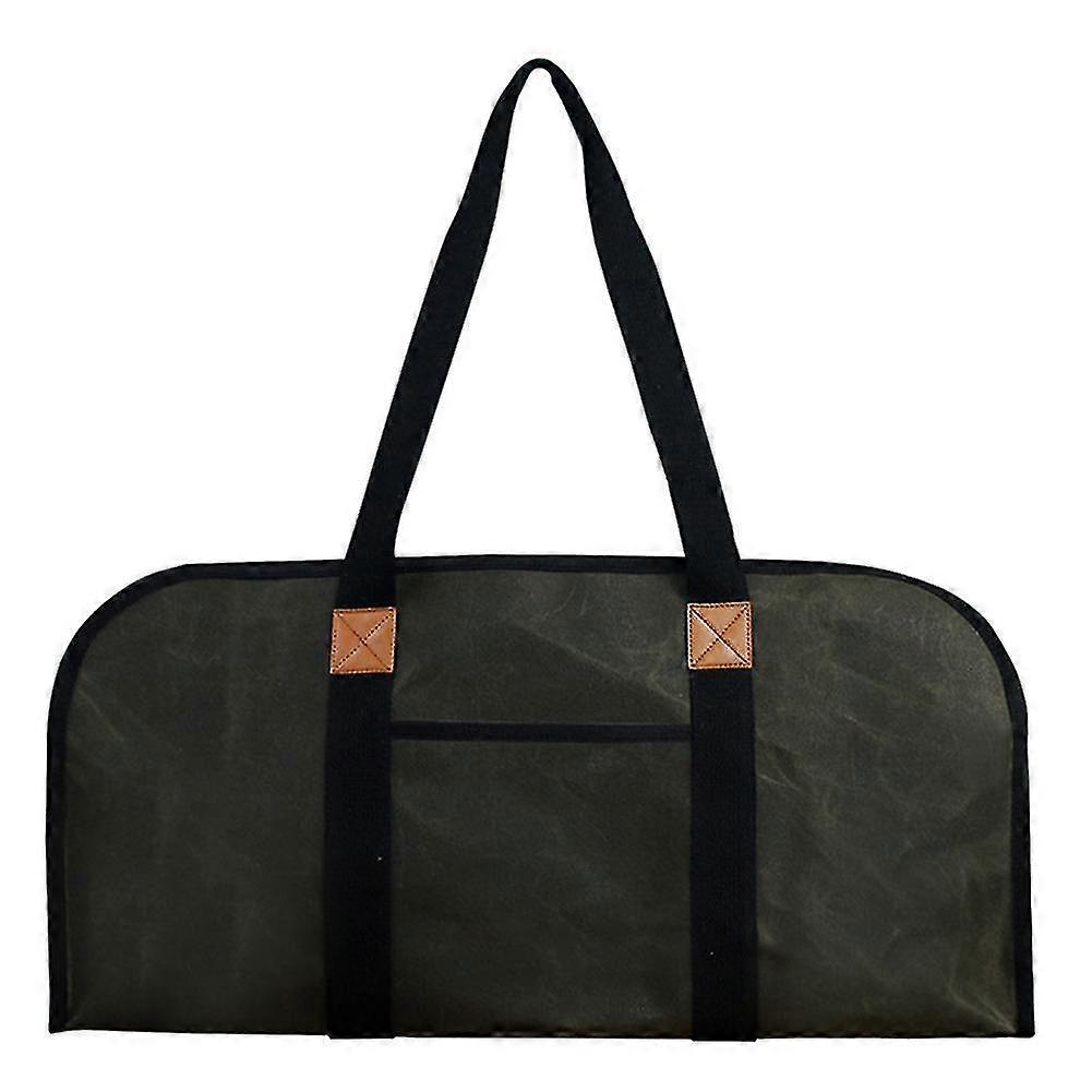 firewood log carrier large canvas carrier fire wood bag(army green)
