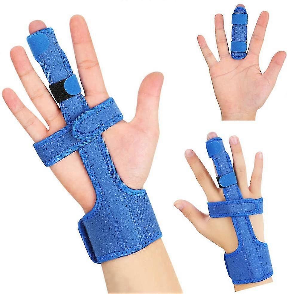 finger splint,finger correction splint adjustable trigger,blue