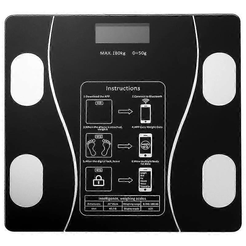 Usb Rechargeable Electronic Scale Household Smart Weight Scale (Black)