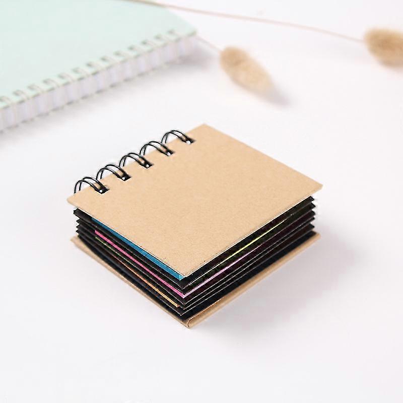 Sticky Notes Box Multi Memo Notepad Portfolio, 5 Colours, Brown,85*80mm