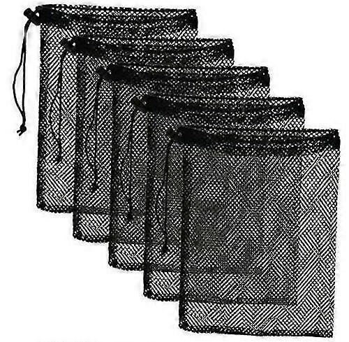5pcs Durable Nylon Mesh Drawstring Bag - Mesh Ditty Bag For Equipment Storage