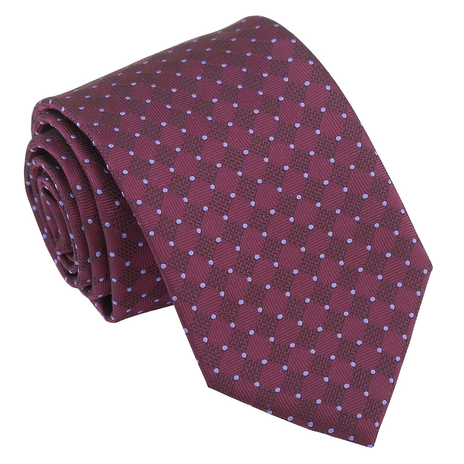 Plum and Purple Geometric Pin Dot Tie
