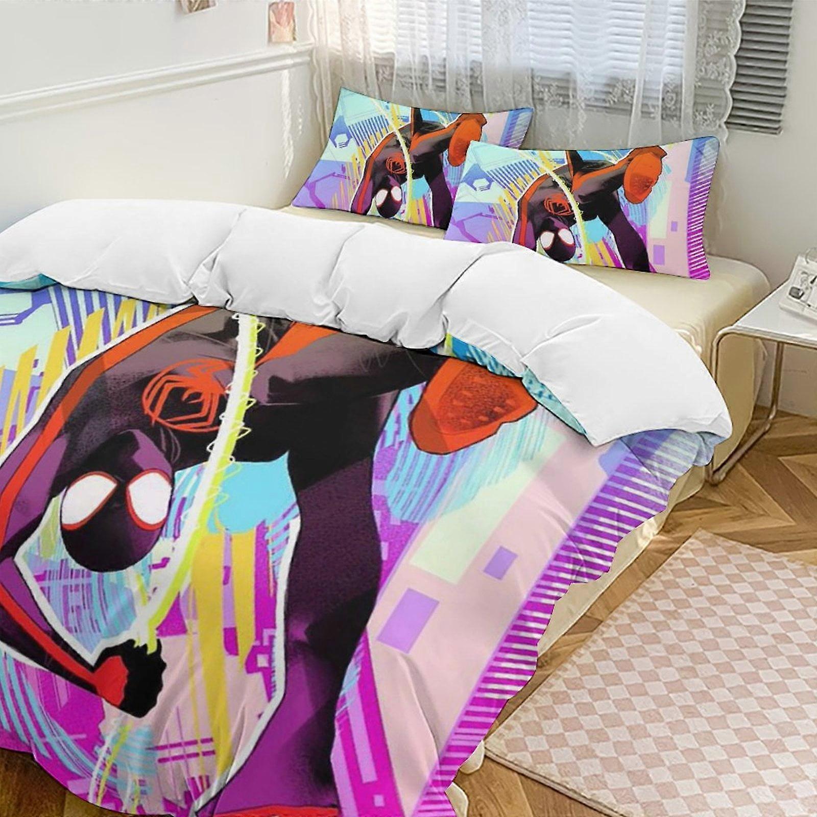 v896 Spider-Man Set letto gemello in 3 pezzi - Include 1 trapunta singola e 2 federe Biancheria da letto - Microfibra resistente allo sbiadimento - Spider io896
