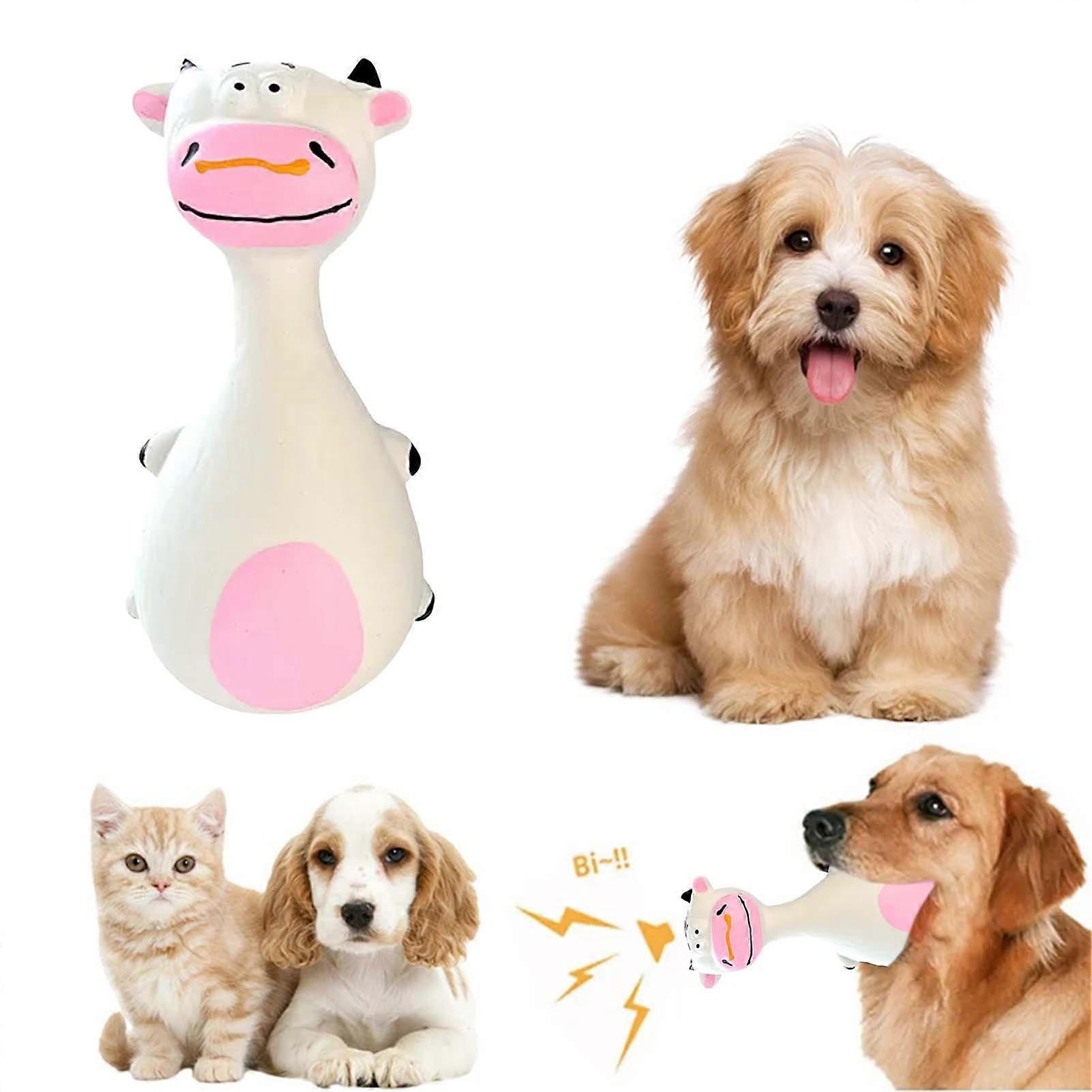 Dog Interactive Chew Toy Funny Cartoon Cows/Elephant/Puppy Toy for Aggressive Chewers Large Breed