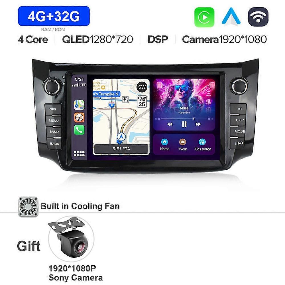 Carplay 8 + 256G Android 13 Rádio Do Carro Multimídia Player Para Nissan Sylphy B17 Sentra 12 2012 2013 2014 2015 2016 2017 2018 Estéreo