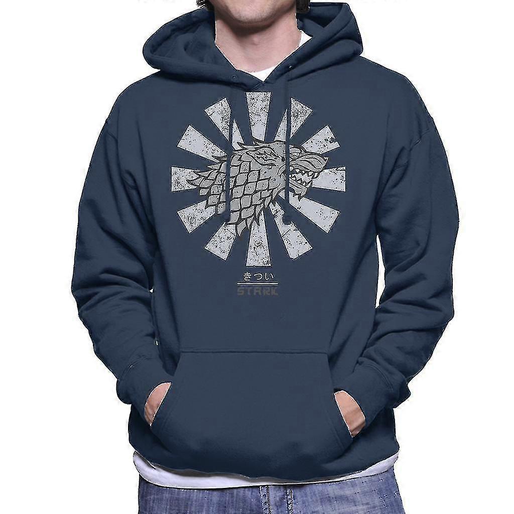 Stark Sigil Retro japońskiej gry tron mężczyzn jest z kapturem Bluza