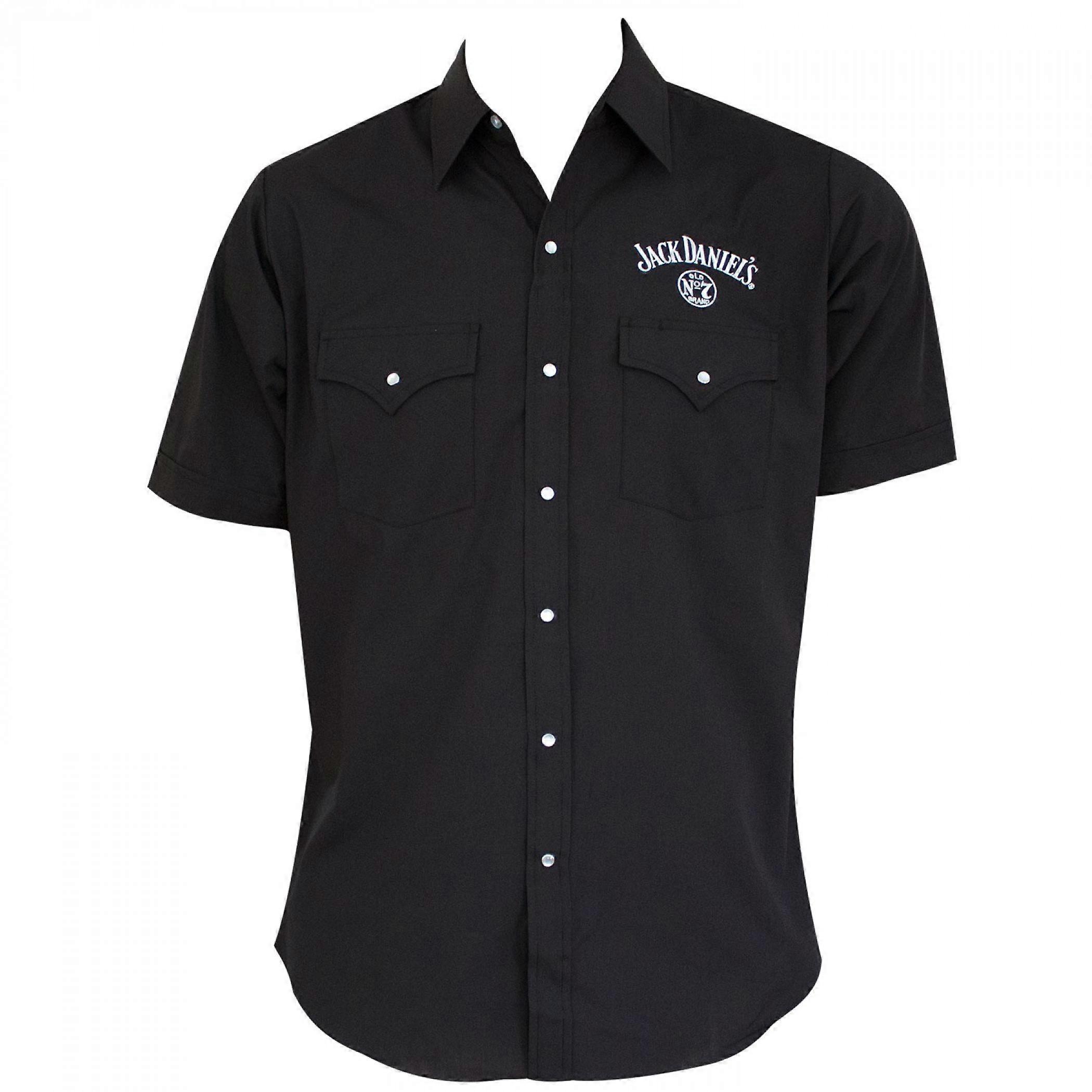 Jack Daniels Schwarzes Button-Down-Hemd für Herren