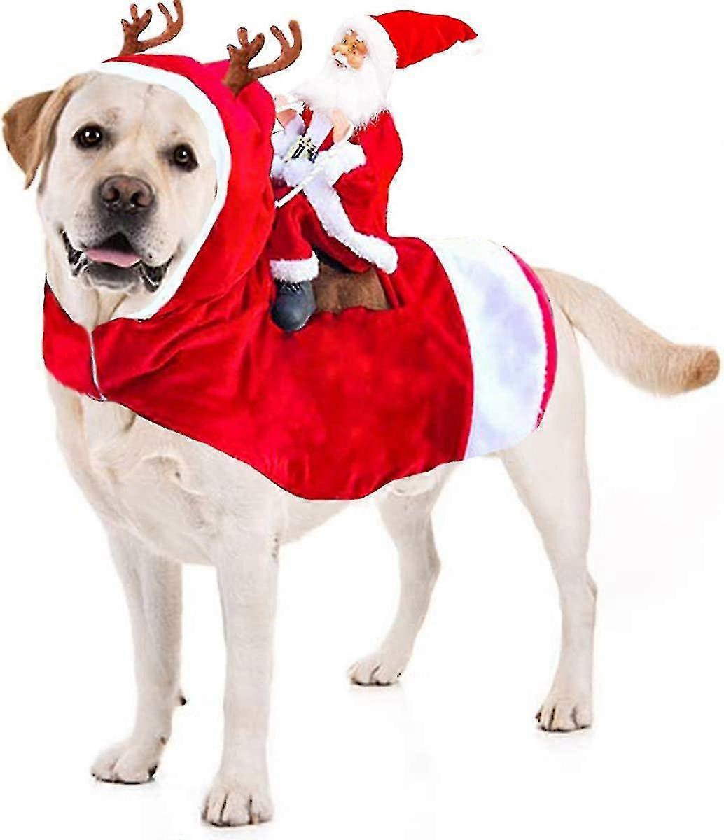 クリスマス犬服サンタクロース乗馬ペットコスチューム猫コスプレ衣装パーティードレスアップ