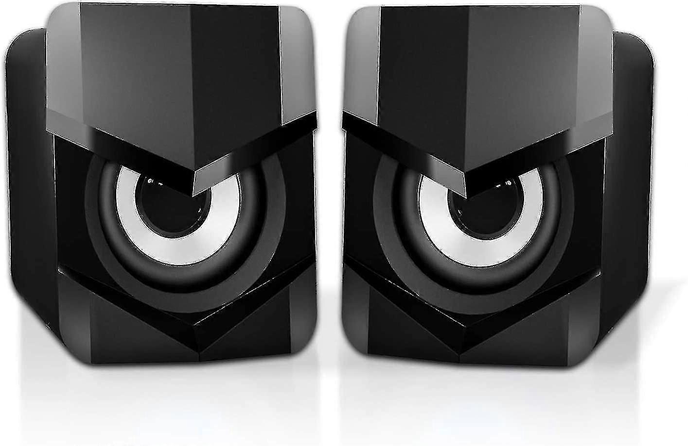 Mini Speaker,pc Wired Desktop Speaker,2.0 Stereo Sound Usb Powered Laptop Speakers(black)