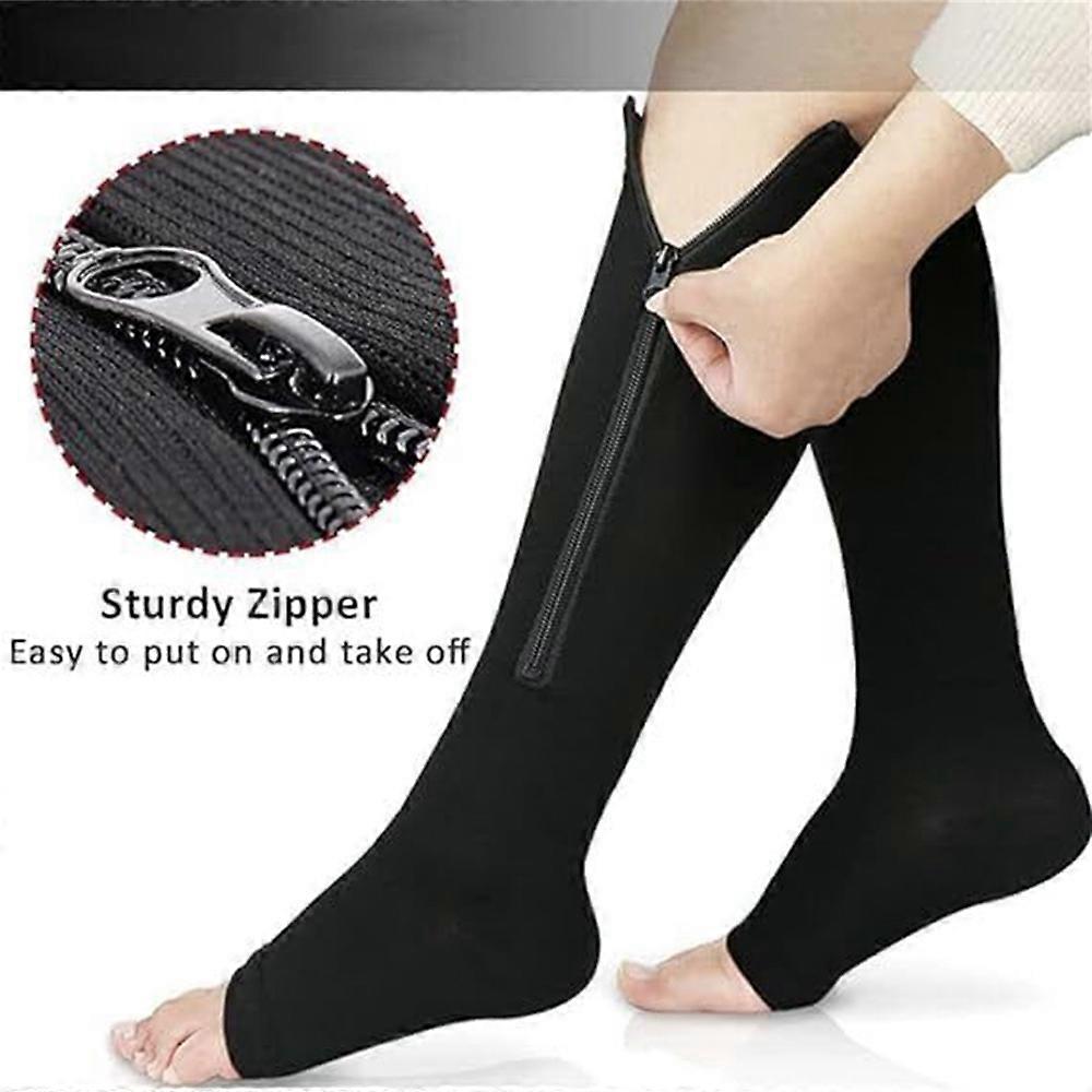Baronactive Zip Compression Socks,Toeless Compression Socks,Open Toe ...