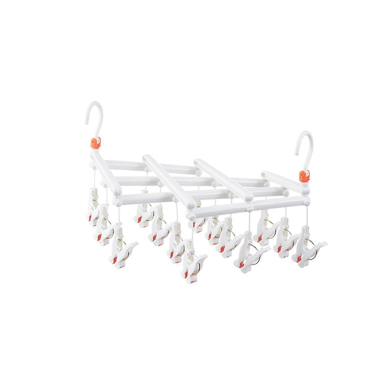 Folding Multi-head Drying Rack Socks Clip Windproof Multifunctional Telescopic Drying Rack