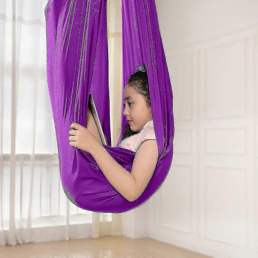 Children's Swing Hammock, Indoor Swing Elastic Hammock1.5m,purple