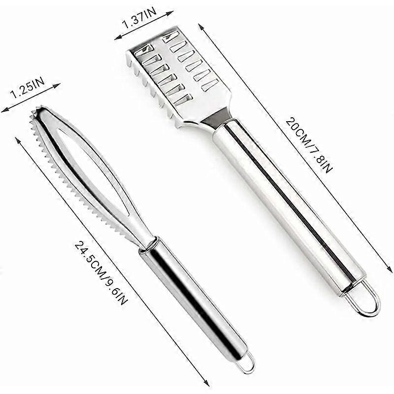 Stainless Steel Fish Scaler, Fish Scaler Professional Fish Scraper Sawtooth Design for Faster and Easier Fish Scale Peeling,,2 Piece
