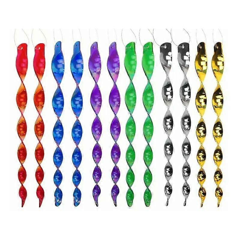 Bird Deterrent, 12 Pack Bird Scarer, Bird Deterrent, Reflective and Rotating Spiral, 6 Colors (30cm)