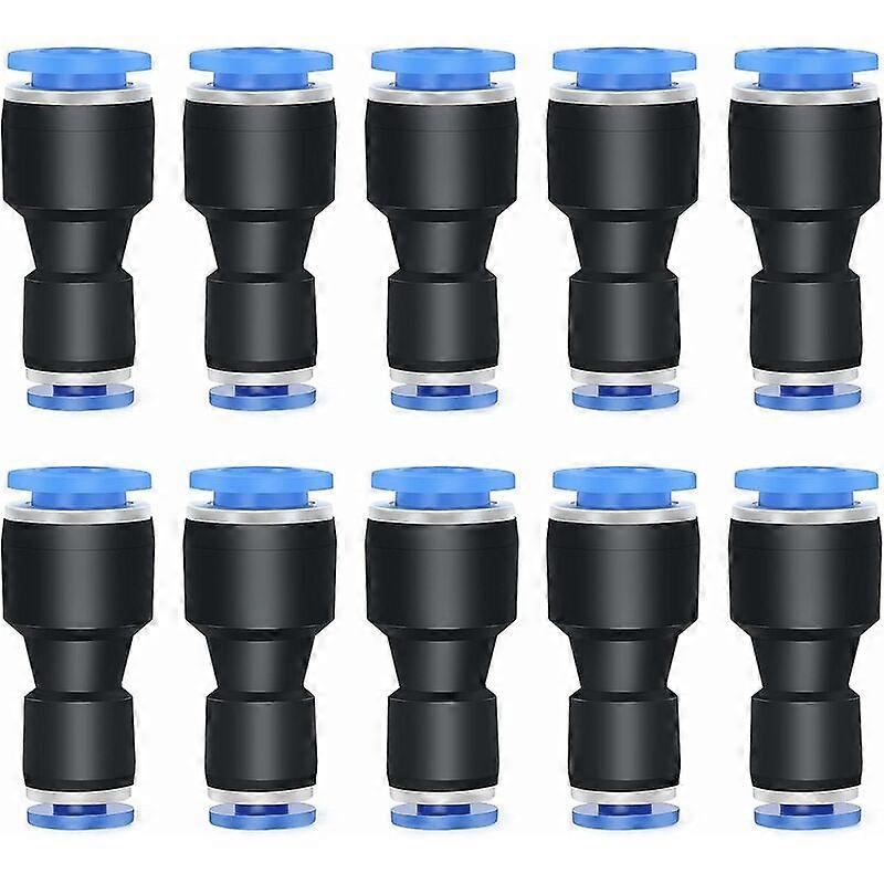 10 Pieces 8mm OD X 6mm OD Straight Reducer To Connect Fittings, Pneumatic Union Hose Tube Reducer Fitting