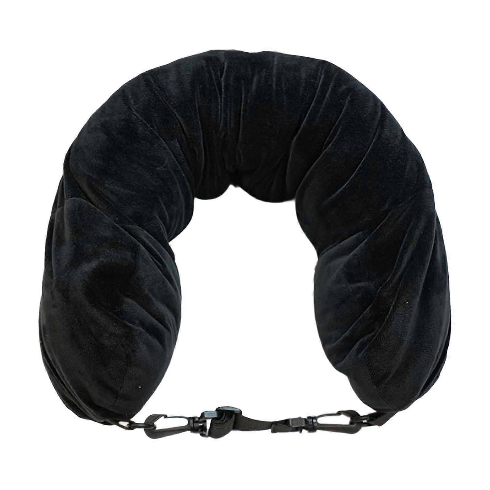 旅行用詰め物ネックピローソフトトラベルヘッドレスト充填可能なトラベルピローブラック