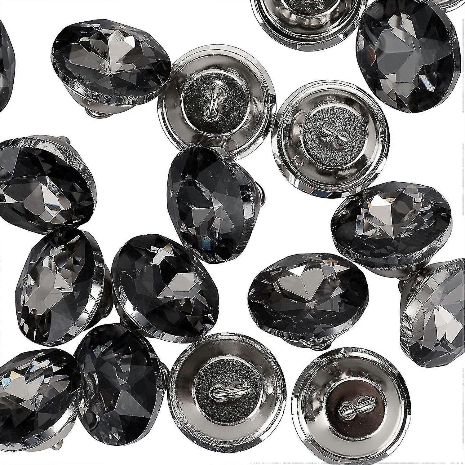 50pcs 25mm Rhinestone Crystal Buttons Sewing Buttons Glass Diamond Tufting Buttons Upholstery Buttons Faceted Decor