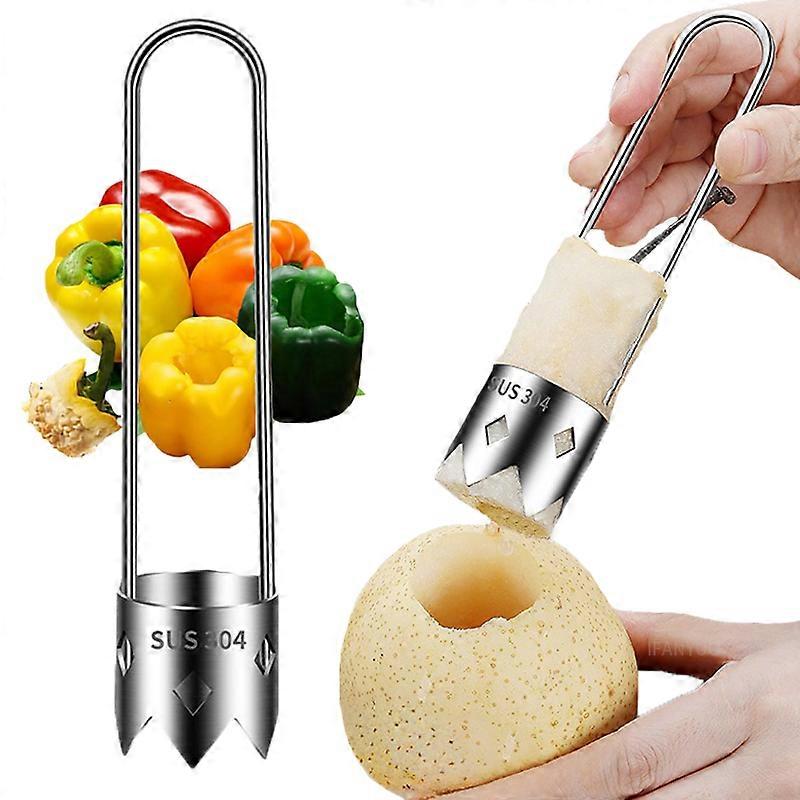 Fruit Corer Tool,Fruit and Vegetable Corer Tool,Stainless Steel Pepper Corer