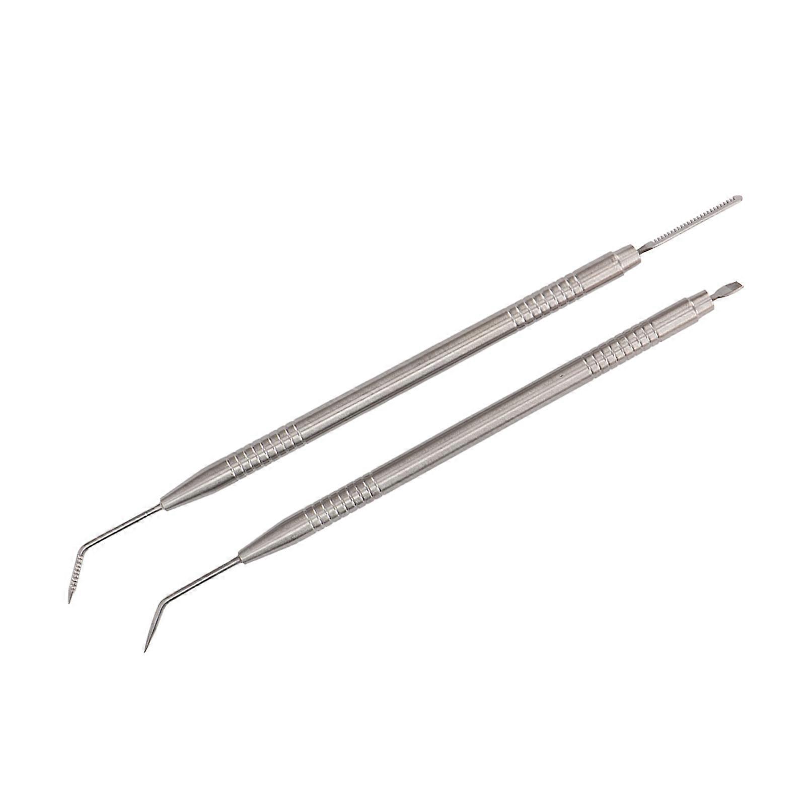 2pcs Eyelash Lift Separator Tools Double Headed Stainless Steel Lash Separation Rod with Comb Silver