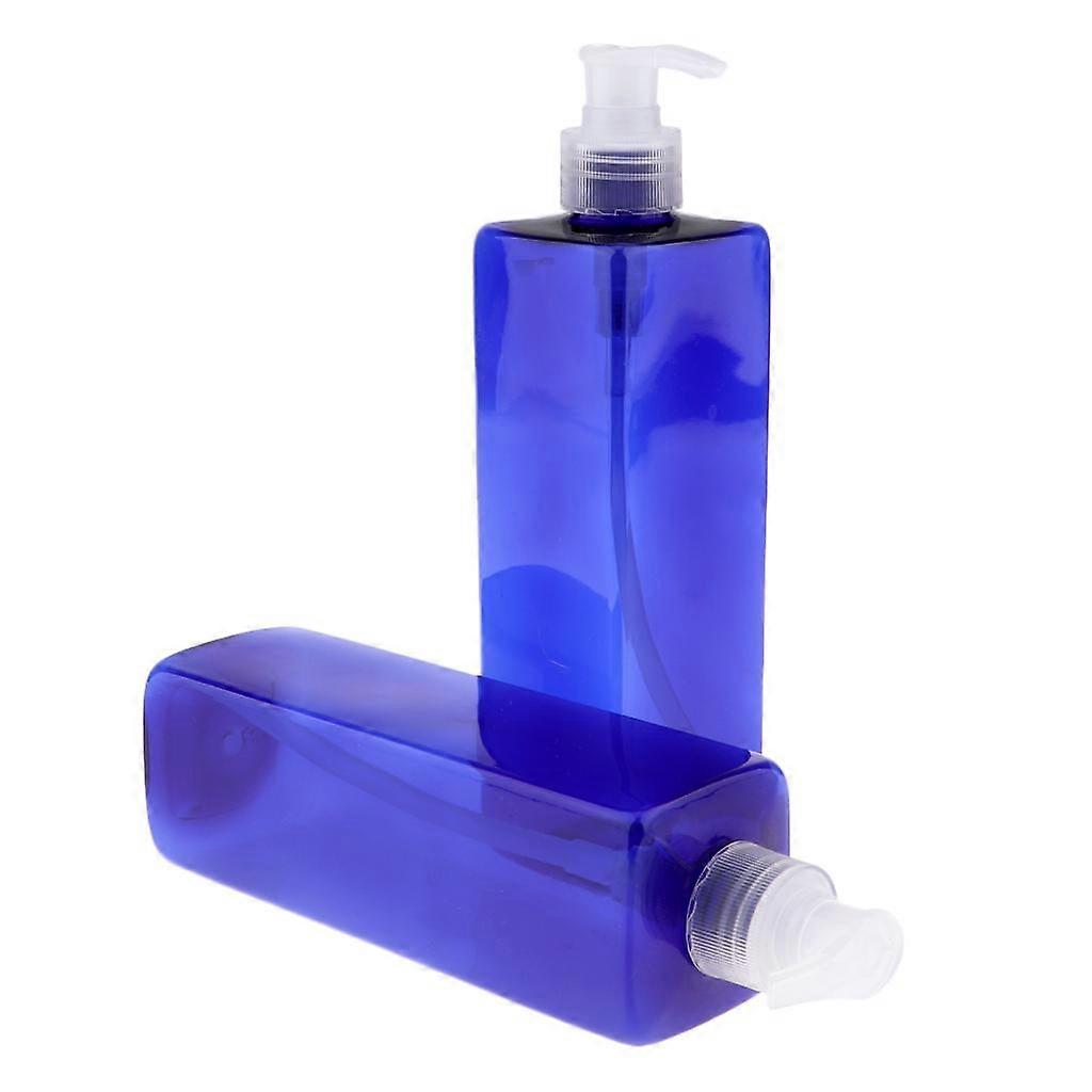 2x 500ml Empty Shampoo Conditioner Pump Bottle Dispenser Container - White Pump